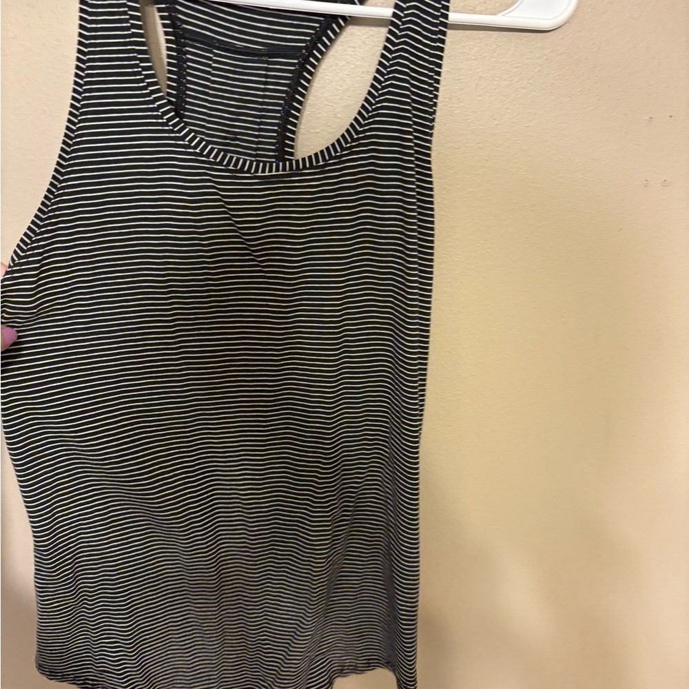 Lululemon Black and White Striped Women's Tank Top
